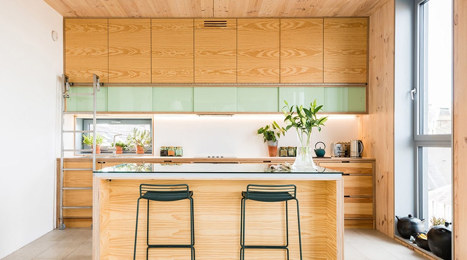 آشپزخانه طراحی شده با چوب