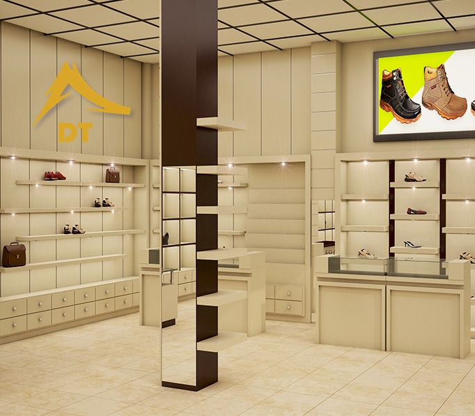 طراحی داخلی فروشگاه کیف و کفش