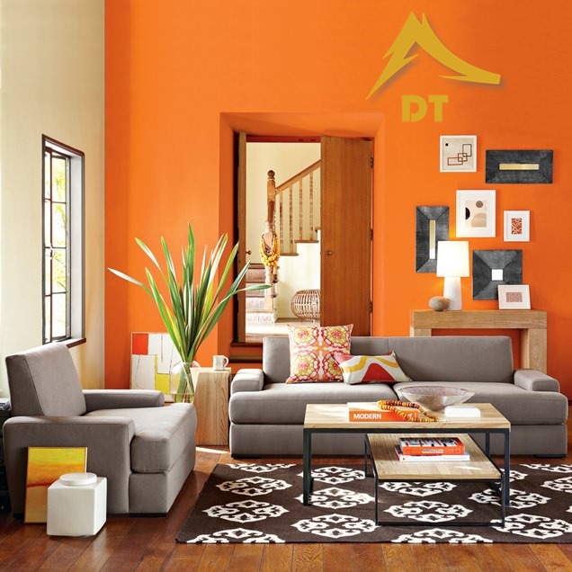 دکوراسیون خانه به رنگ کرمی و نارنجی